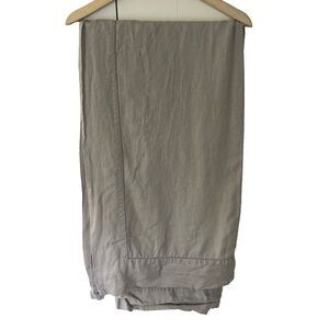 Sferra Linen Tablecloth Grey 63"x63" Square Hemstitched Classic Excellent